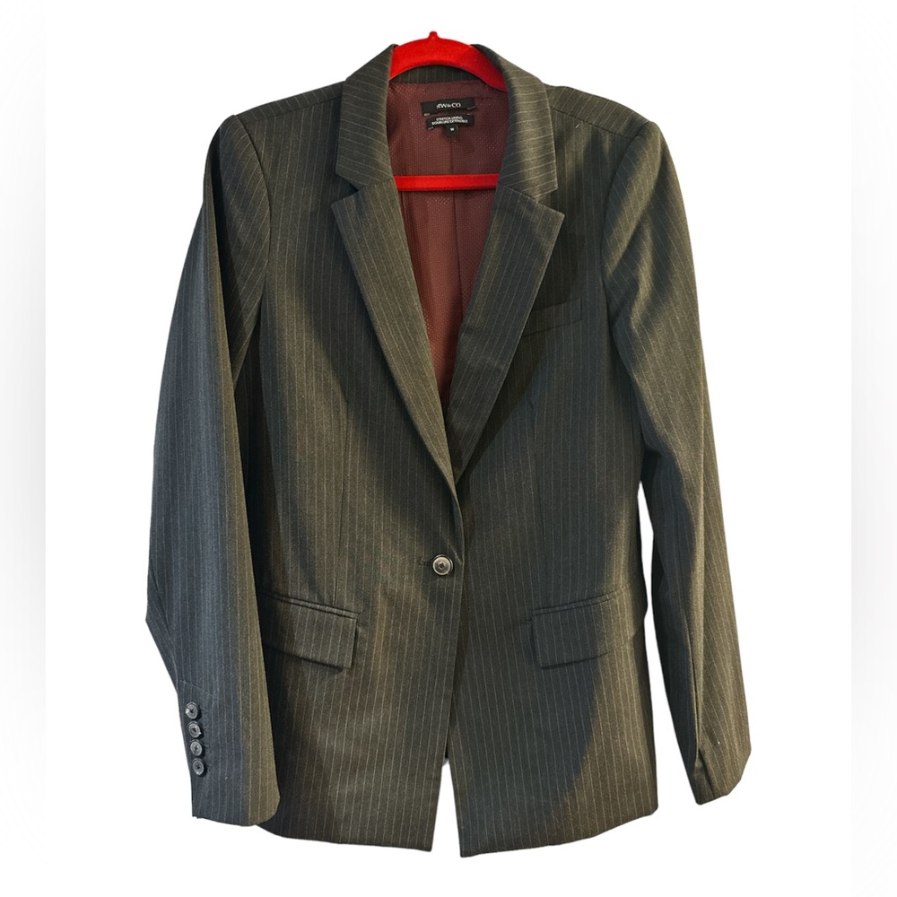 Grey pinstripe suit jacket blazer size 10